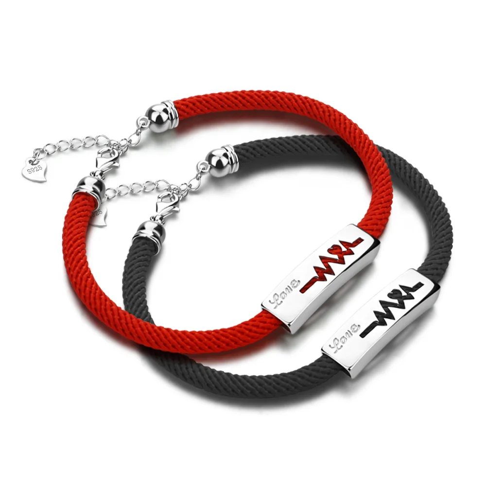 Итальянские оригинальные браслеты ручной работы с черной и красной нитью