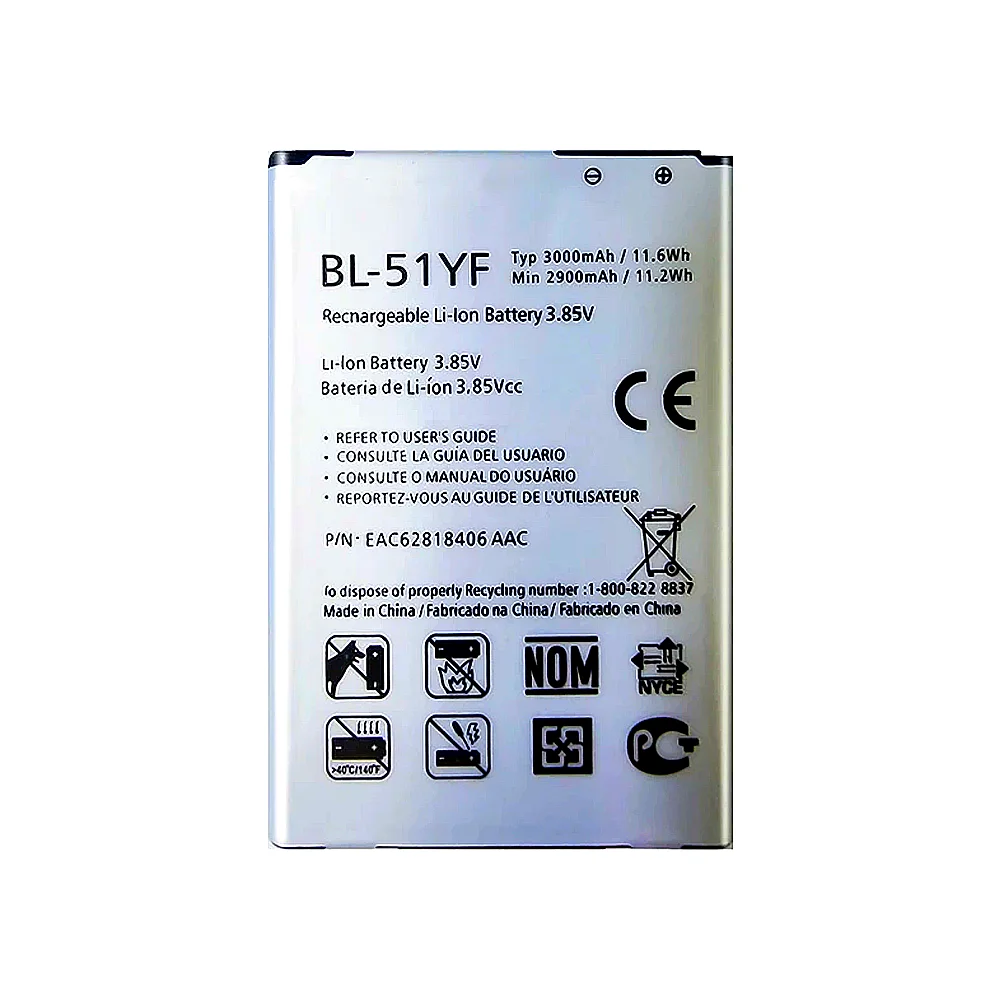 Фото Аккумуляторы BL-51YF для LG G4 H815 H810 VS999 F500 F500S F500K F500L H81 H818 H819, 3000 мАч, высококачественный аккумулятор для мобильного телефона №2