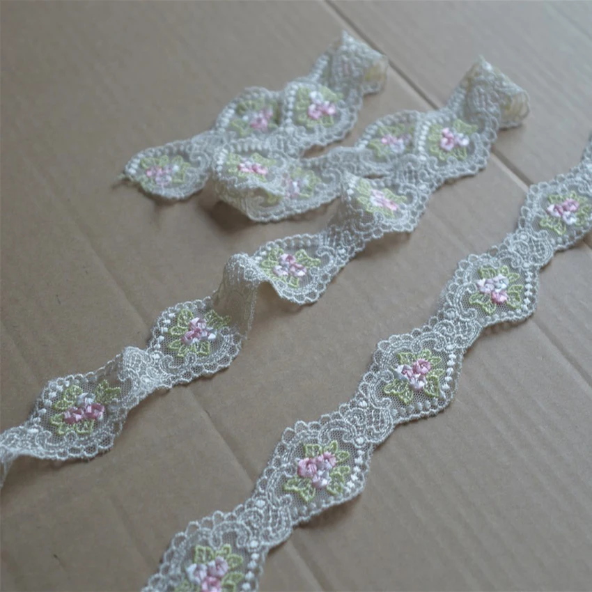 22Yards 3.5Cm Wide Pink Embroidery Braided Venice Lace Trim Guipure Laces Ribbon Sewing Trimmings For Clothing Underwear Bra |