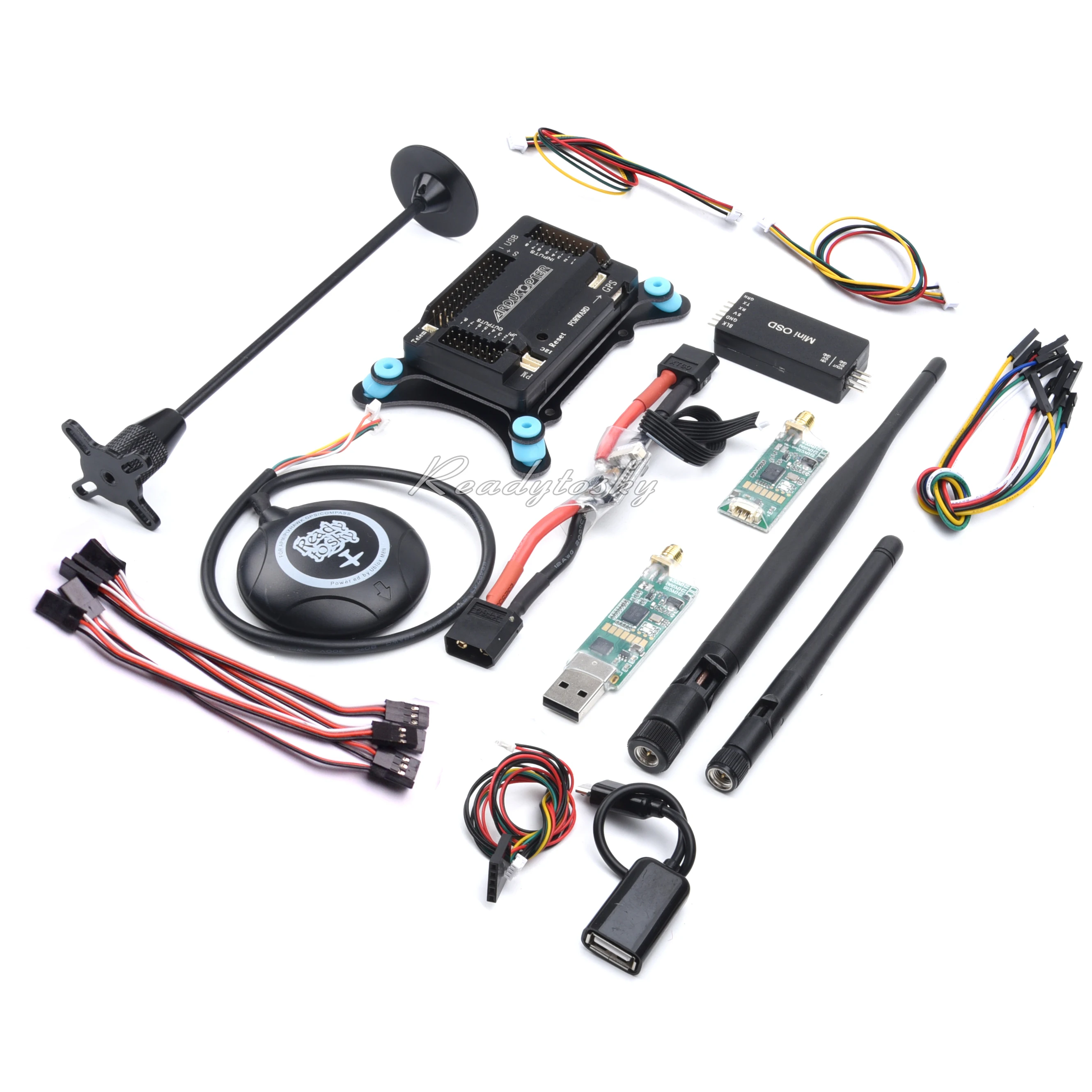 Pаспродажа APM 2,8 ArduCopter Mega APM2.8 Контроллер полета с 8N GPS 433 МГц/915 МГц Телеметрия OSD для FPV RC Дрон RC самолет часть