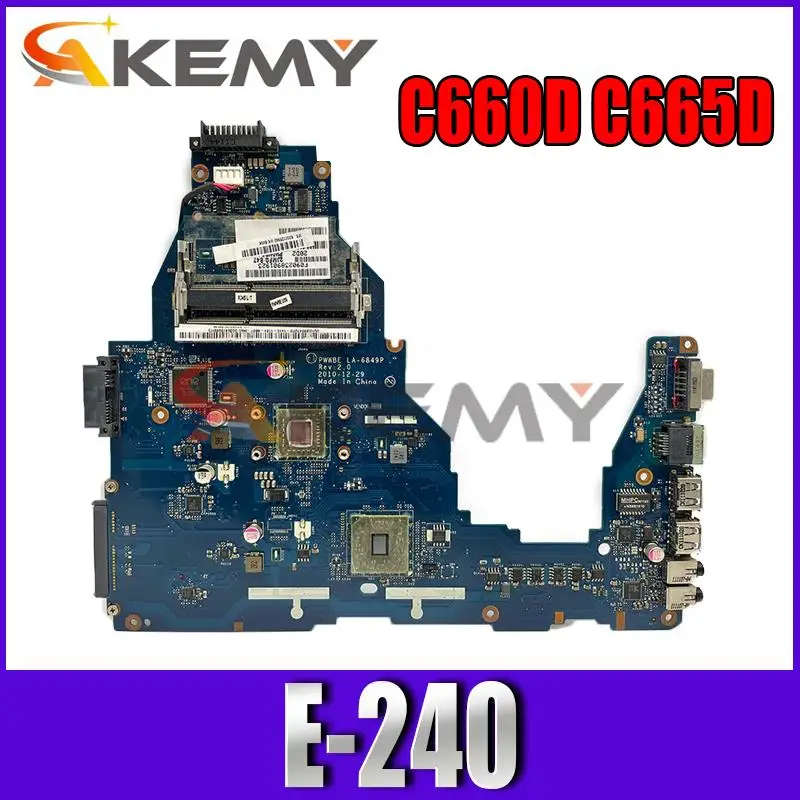 

PCNANNY K000124420 FOR Toshiba Satellite C660D C665D laptop motherboard PWWBE LA-6849P E-240 PC Notebook Mainboard tested