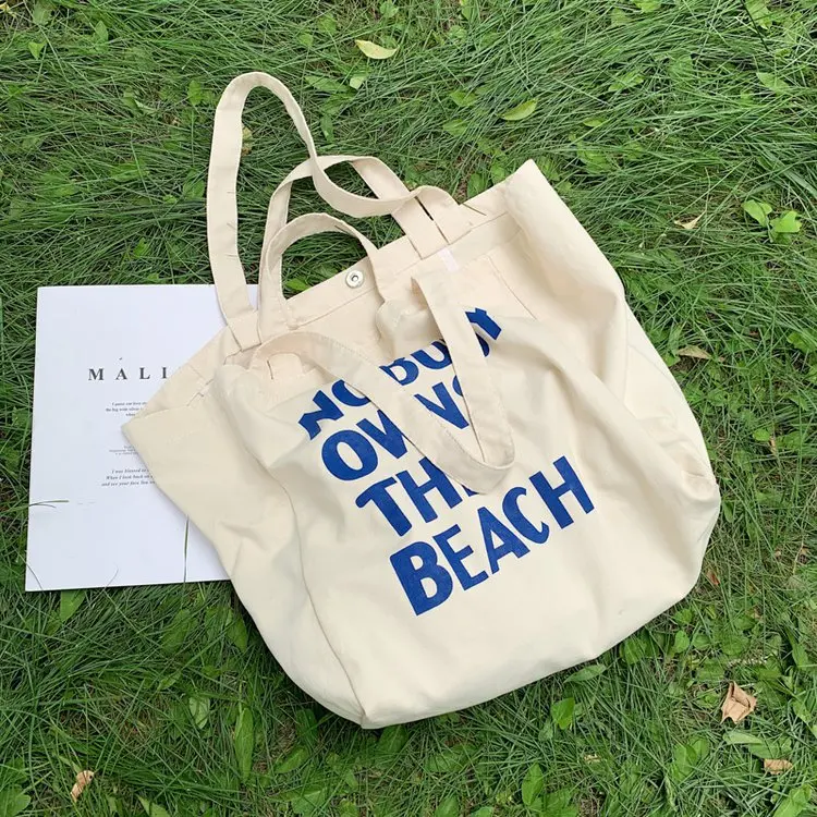 

New Korean Retro Canvas Shopping Bag Men's And Women's Shoulder Bag Portable Large-capacity Tote Bag