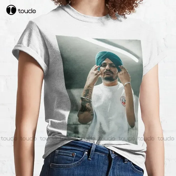 Sidhu Moose Wala Poster Classic T-Shirt Red Shirts Cotton Outdoor Simple Vintag Casual Tee Make Your Design Xs-5Xl Unisex