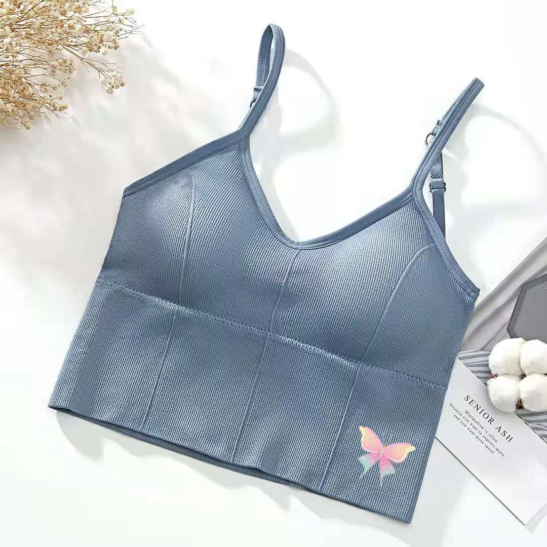 U-образный бюстгальтер на спине топ-труба женский укороченный топ Цветной