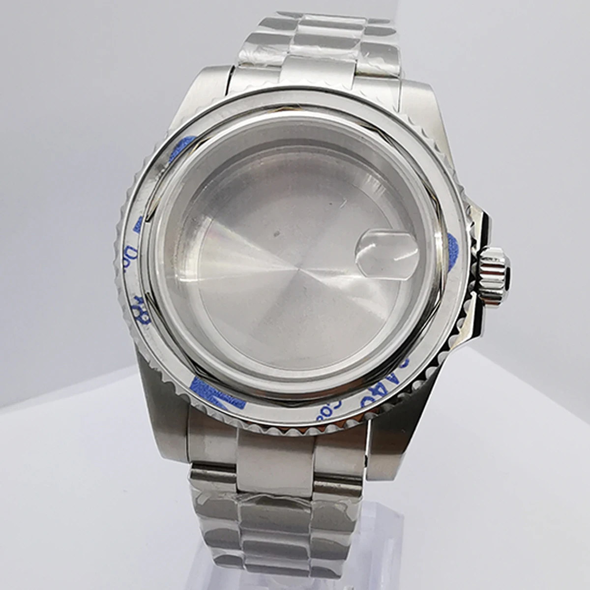 40mm silver watch case strap sapphire glass fit NH34 NH35 NH36 ETA2824 2836 DG2813 3804 Miyota 8215 PT5000 movement