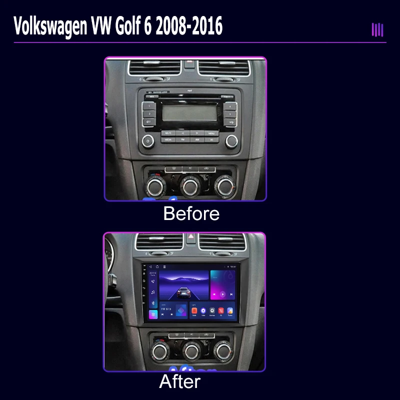 Автомагнитола roadivox на Android для Volkswagen VW Golf 6 2008 2016 с GPS-навигацией видеоплеером