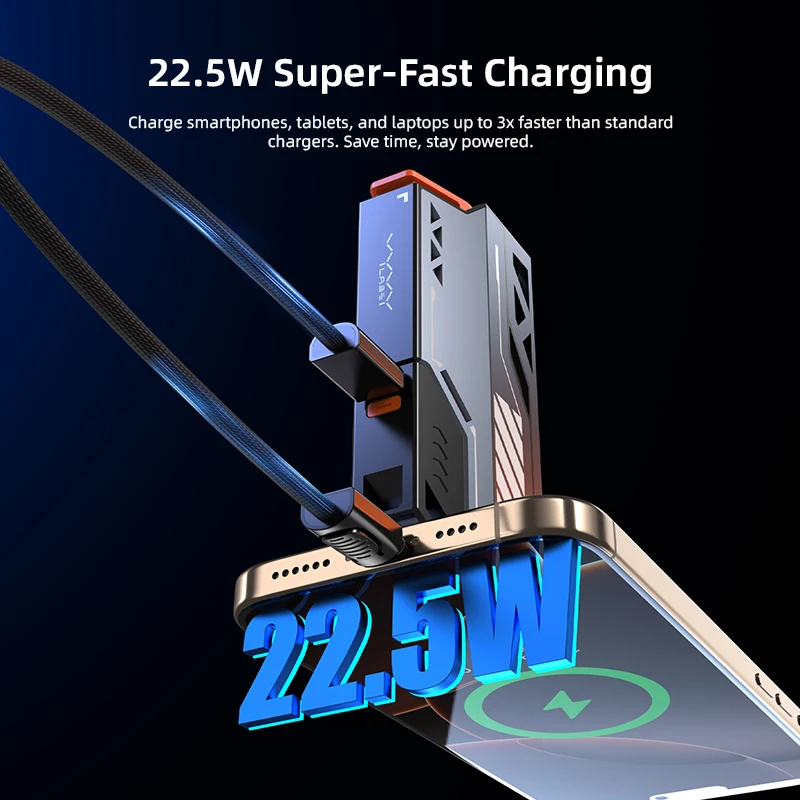 Фото Съемный аккумулятор Vyvylabs CCC Power Bank 22,5 Вт, внешний аккумулятор с быстрой зарядкой для iPhone 16, 15, 14, 13, 12 №2