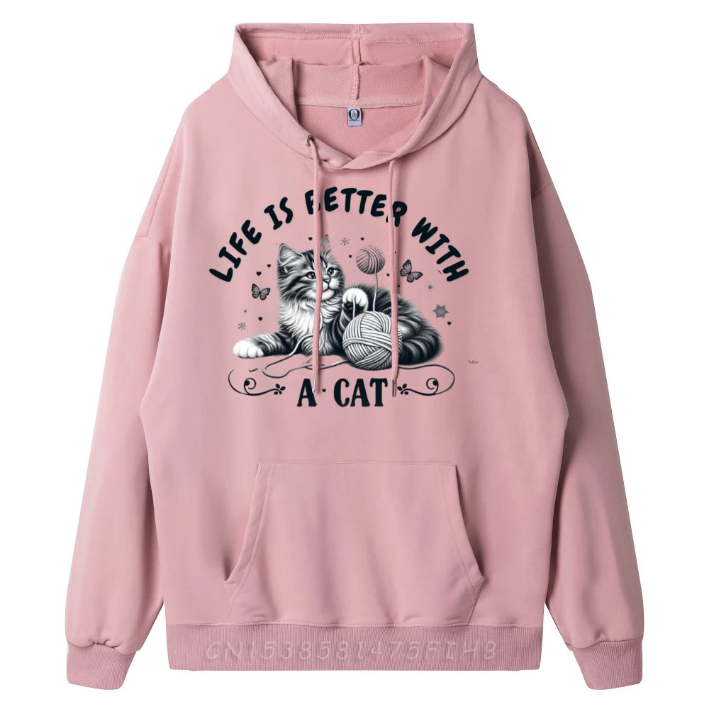 Cat Design Life лучше с котом Толстовки рисунком XS МЯГкие дешевые оверсайз длинным