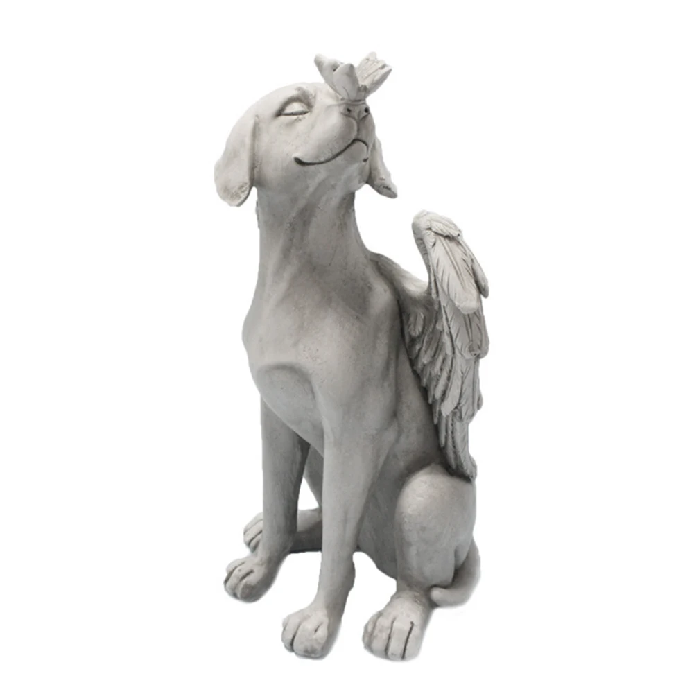 

Yard Cute Garden Statue Lawn Figurine Indoor Outdoor With Wings Resin Animal Cat Dog Angel Pet Memorial Grave Marker Ornament