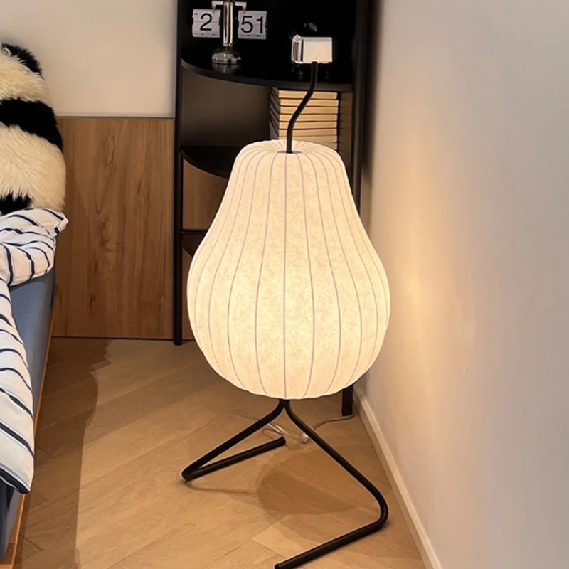 

New Chinese Silk Floor Lamp Modern Luxury Atmosphere Designer Pear Corner Stand Lamp Living Room/bedroom Bedside Cafe Lighting