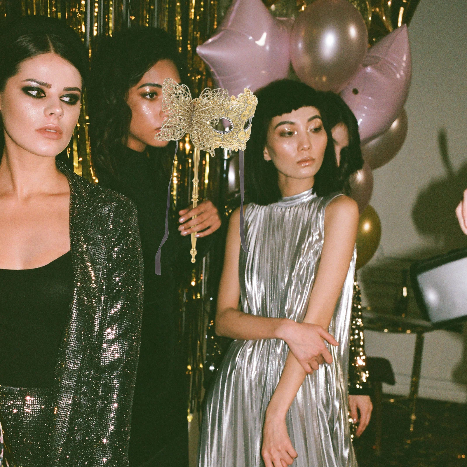 Маска Серебряная Маскарад для Женщин Марди Гра Маски Танцевальная Вечеринка