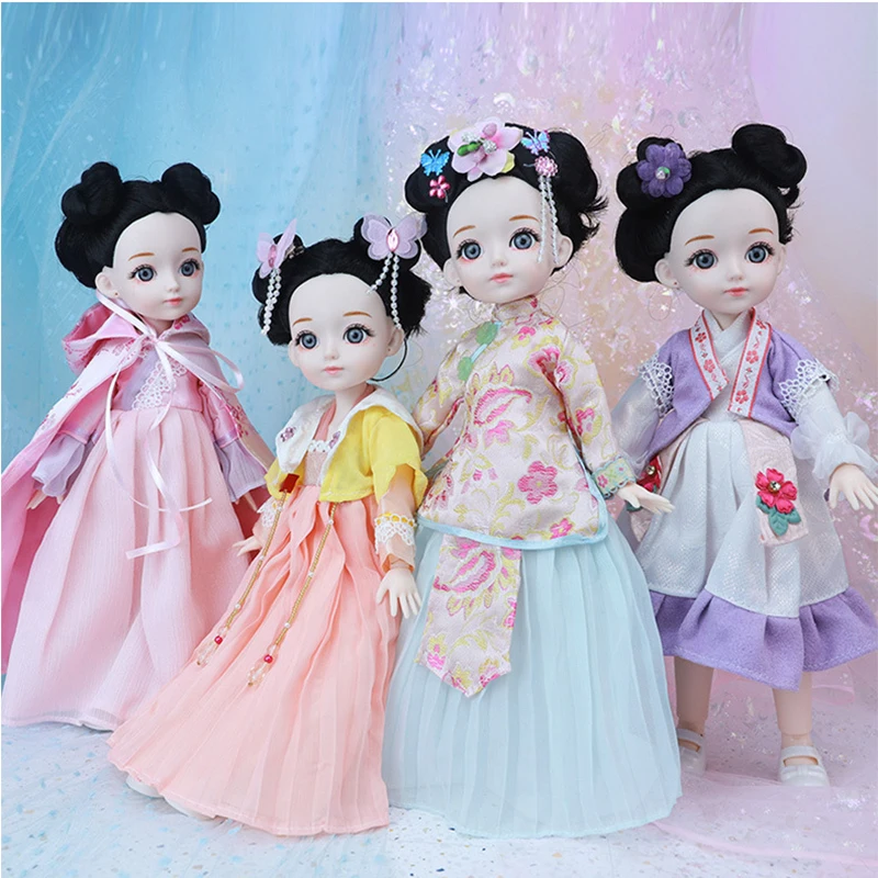 Шарнирная кукла 30 см китайская модель 1/6 принцессы с винтажной одеждой Hanfu