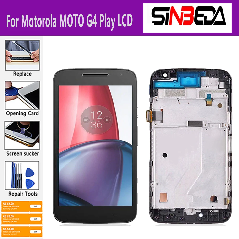 

5.0" Original LCD For Motorola MOTO G4 Play XT1604 XT1602 XT1601 XT1603 XT1607 LCD Display Touch Screen Digitizer Replacement