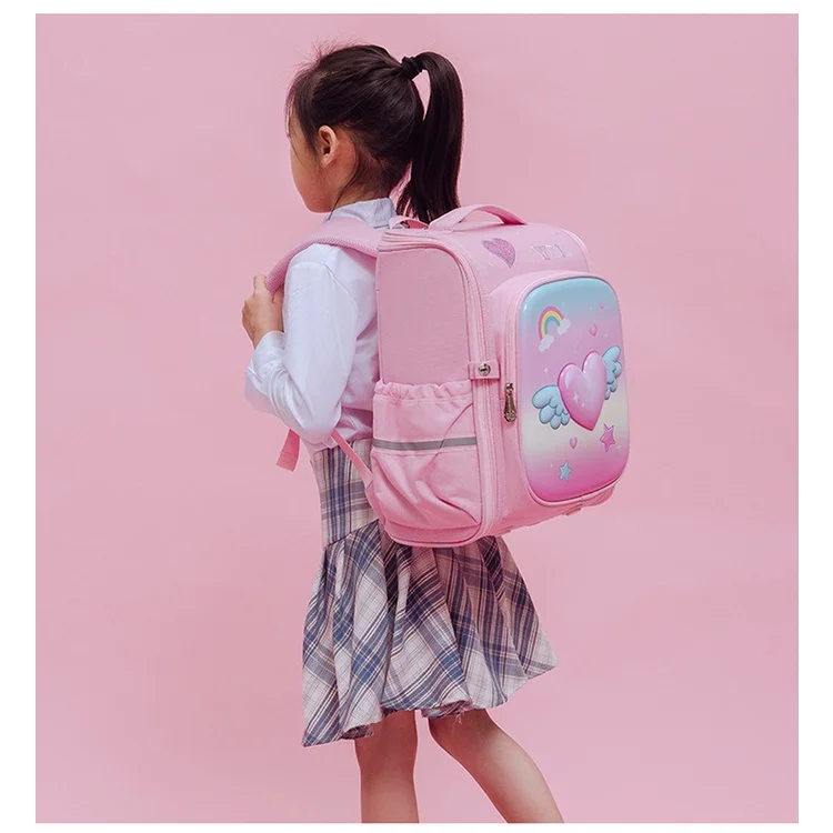 Cute Primary Girls Students Rainbow Heart Schoolbags New Children Princess Cartoon Fashion Large Capacity Backpacks Hot
