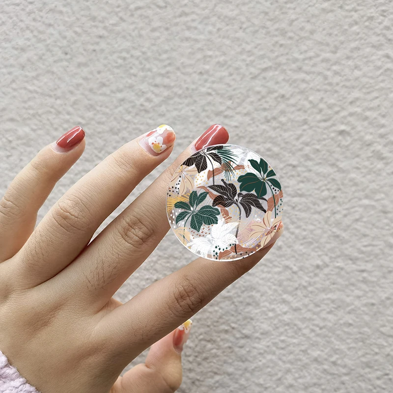 Кольцо-держатель для смартфона с зеленым растением Кленовым листом бананом и