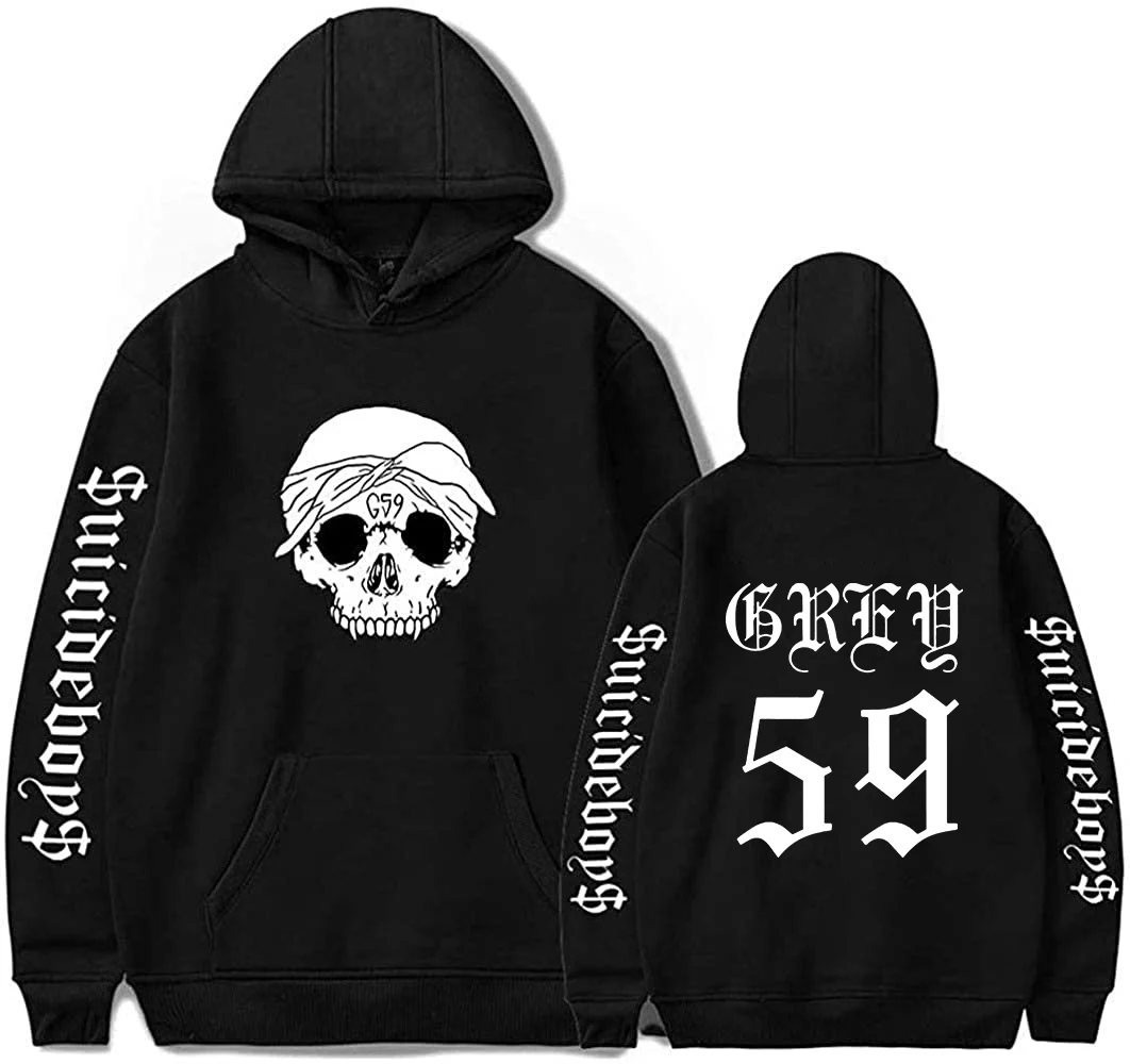

$uicideboy$ Hoodie 90s American Rapper Long Sleeve Youthful Pullover Sweatshirt Women Men's Hoodies Grey 59 Fashion Clothes