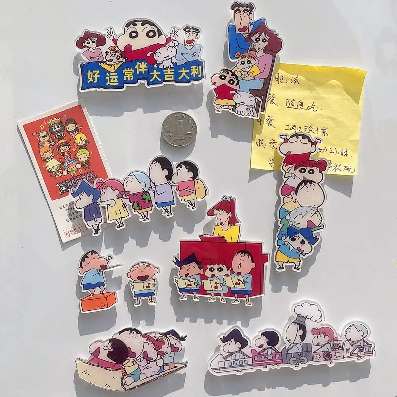 Kawaii Crayon Shin-chan Refrigerator Magnetic Stickers Cute Cartoon Fridge Sticker Set Creative Wedding Room Personalized Gifts