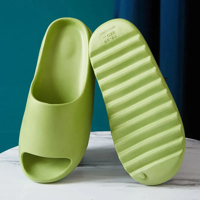 New Nice Universal Quick-drying Thickened Non-slip Sandals Thick Sole House Slippers Bathroom Footwear Summer Black Beach Slippe