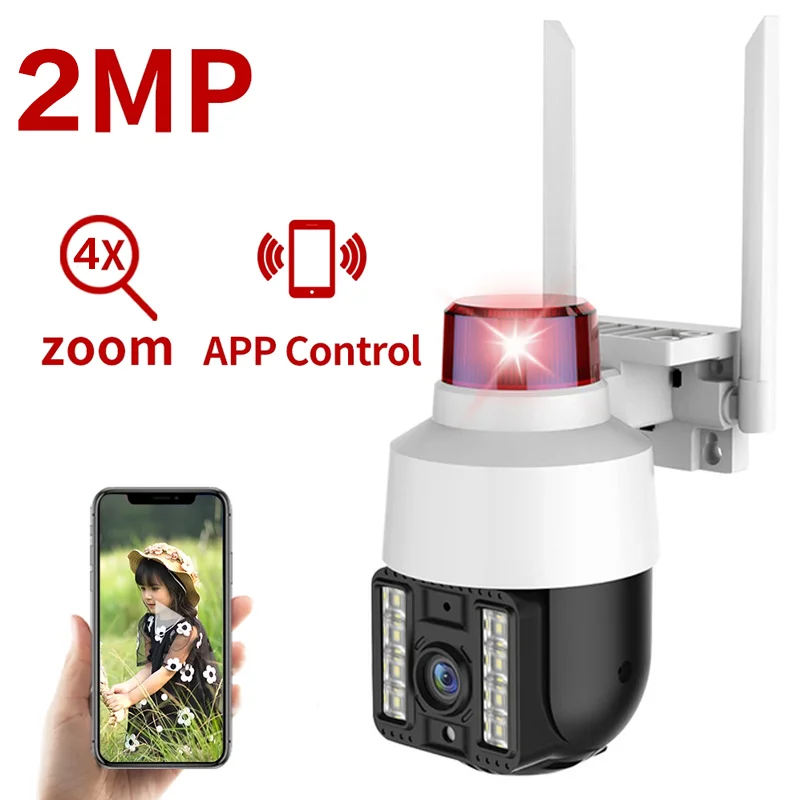 

New 2MP PTZ Wifi IP Surveillance Camera Outdoor 4X Digital Zoom AI Human Detect Wireless Camera H.265 Audio Security CCTV Camera