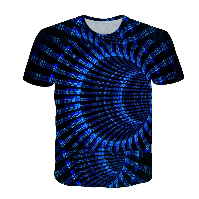 

3D Three-dimensional Whirlpool Print T-shirt For Men Summer Fashion Psychedelic Vertigo Graphic t shirts Hip Hop O-Neck tshirt