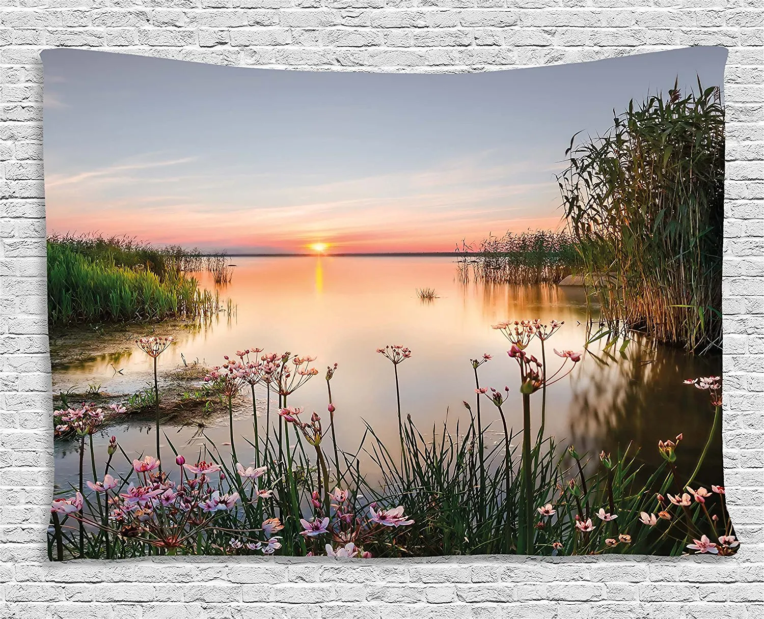 

Home Decor Spring Floral Landscape Photo Estonia Lake Nature Tapestry Sunset Landscape Wall Hanging 230x180cm