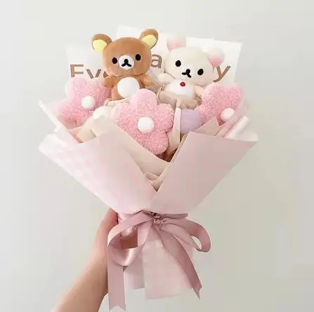 

Teddy Bear Stuffed Animal Plush Toy Rilakkuma Bear Flower Bouquet Gift Box Graduation Birthday Valentine's Day Christmas Gifts