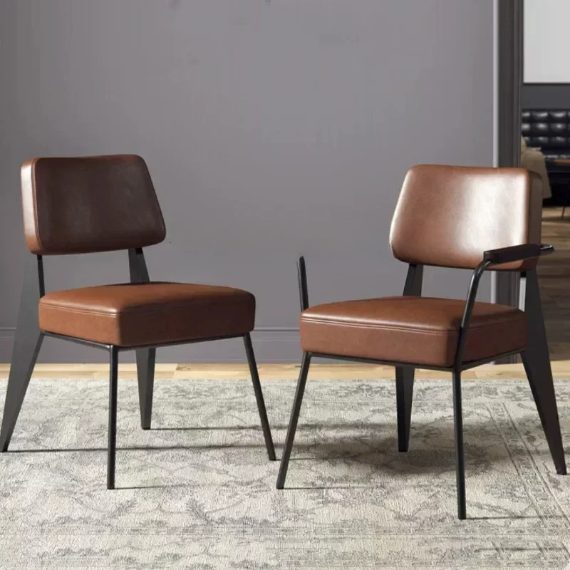 Дизайнерские обеденные стулья с поручнями комфортная работа со спинкой простые