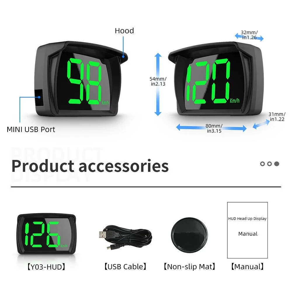 Автомобильный HUD проекционный дисплей GPS Hud Цифровой спидометр с большим шрифтом
