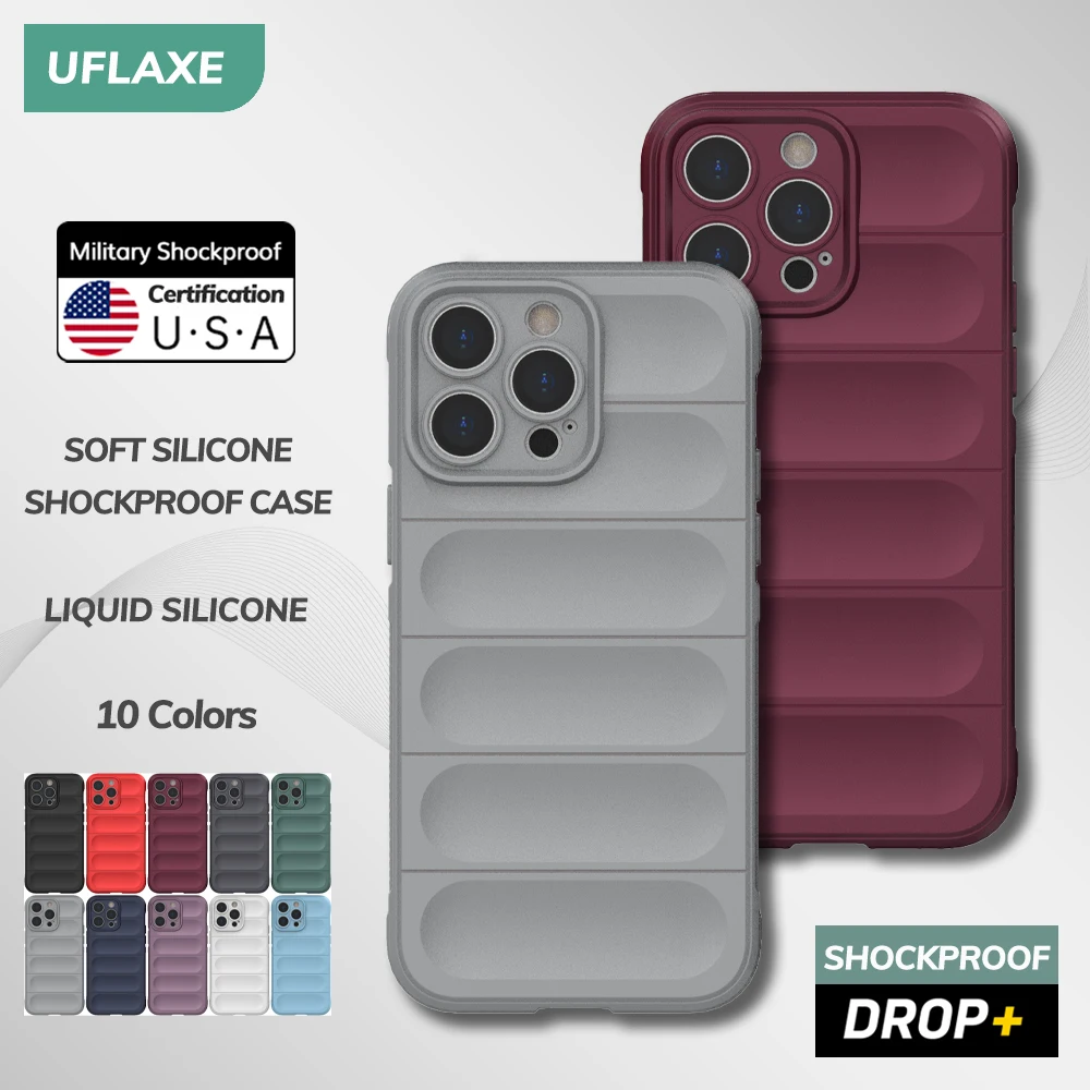 UFLAXE Original Soft Silicone Case for Apple iPhone iPhone 14 / 14 Pro / 14 Max / 14 Pro Max Shockproof Back Cover Casing