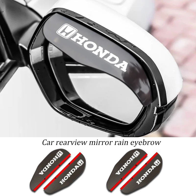 

2PC Car Rearview Mirror Eyebrow Rain Visor Sun Shade Rainproof Cover For Honda Mugen Power Civic Accord CRV Hrv Fit Jazz Styling
