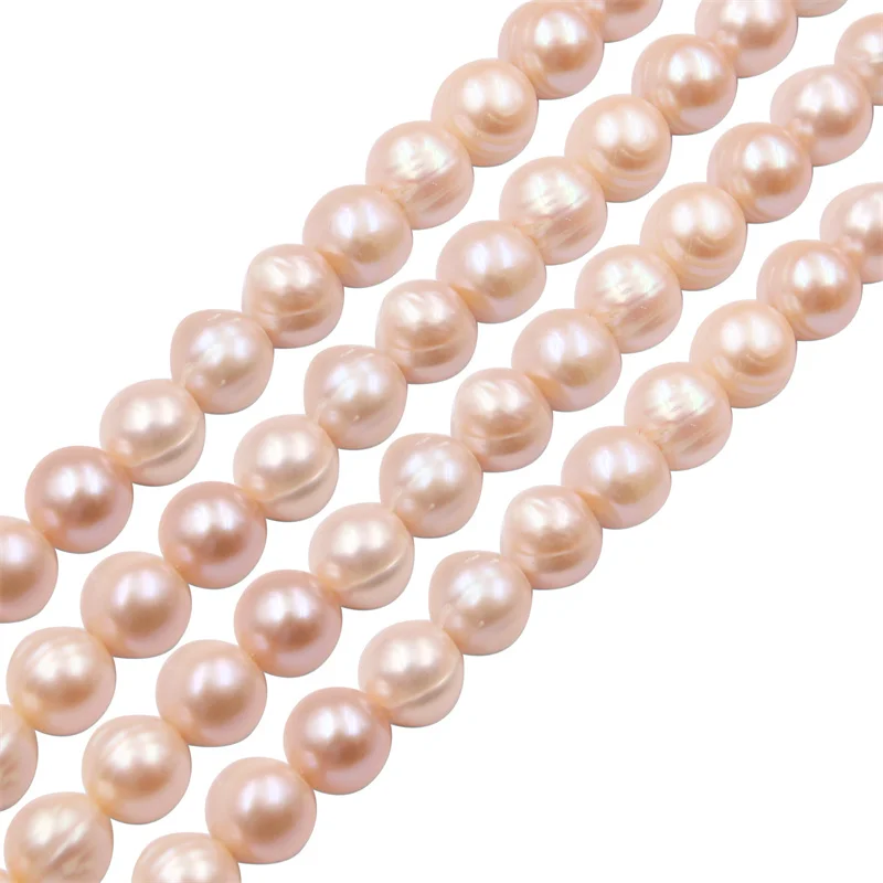 

Pink Fresh Water Pearl Beads Cultured Natural Near Round 10-11mm For Making Jewelry Bracelet Craft Necklace Earrings DIY Design
