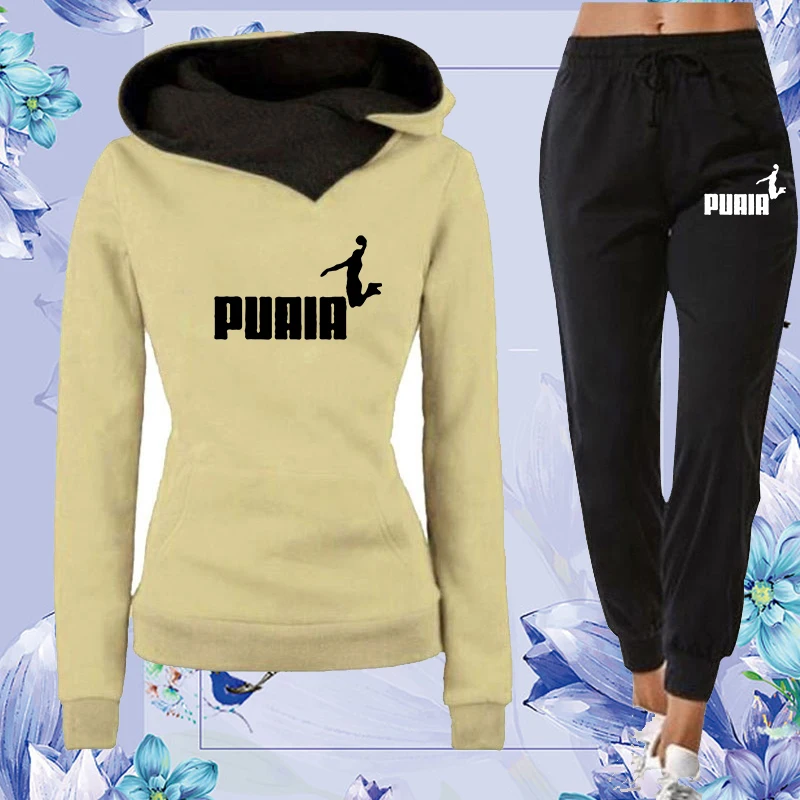 

Tracksuits for Women Loose Sports Set Solid Color Hoodies Sweatshirts Casual Sets Long Sleeve Tops Pants Female Clothing