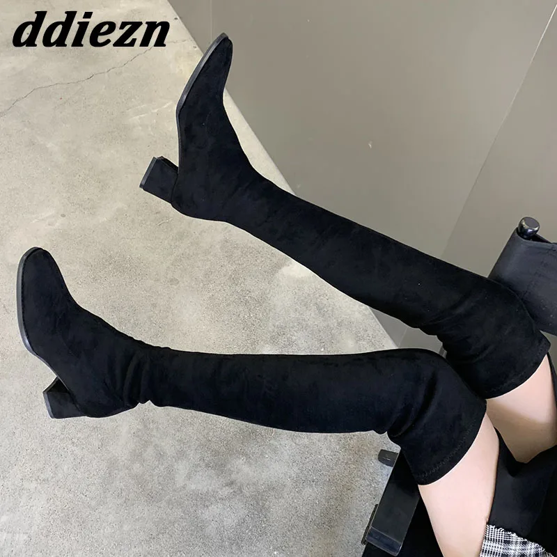

Luxury Female Booties Thigh High Sock Boots Woman Heeled Shoes Fashion Over-the-Knee Stretch Long Boots Shoes For Ladies 2023