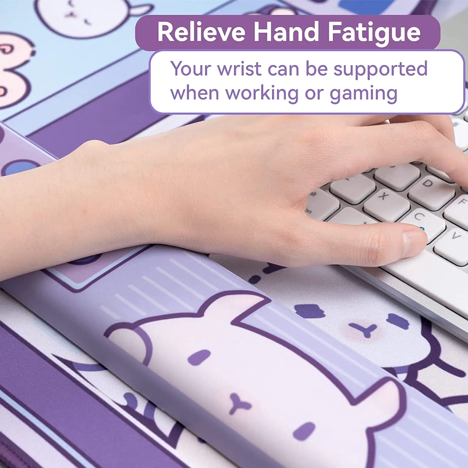 kawaii rabbit trap gaming mouse pad 44cm80cm super cute thickened office computer big mouse pad keyboard pad wrist rest girl free global shipping