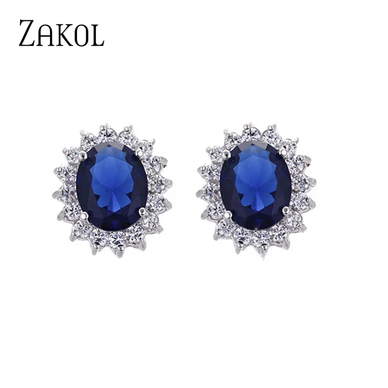 

ZAKOL New Fashion Sunflower Shape Cubic Zirconia Stud Earring Generous Wedding Party Jewelry Earrings for Women Wholesale PE87