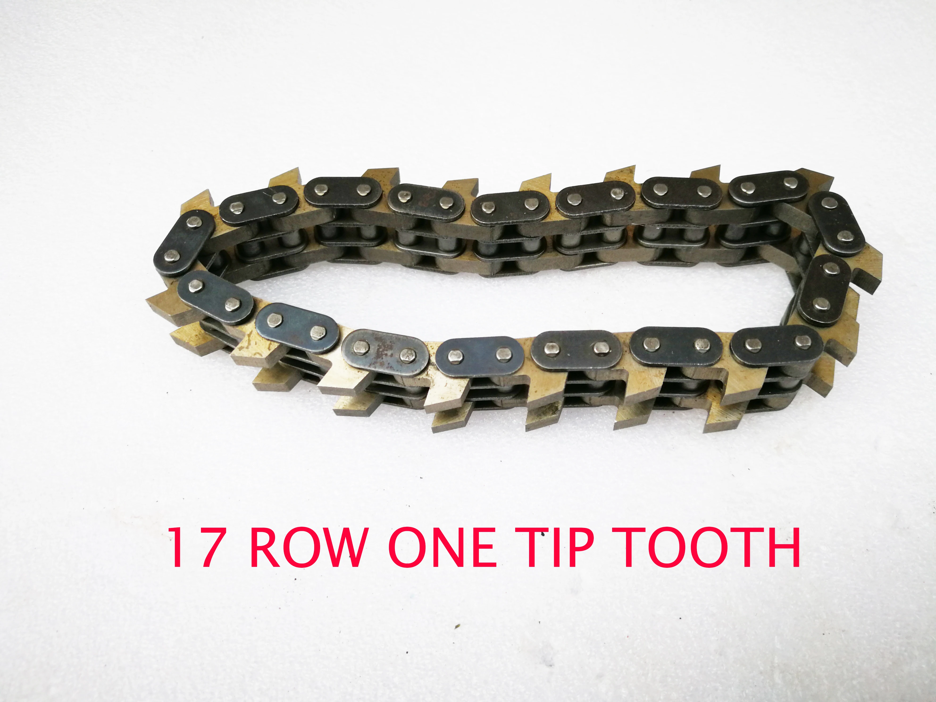 Enlarge 17 Row One Tip Middle Tooth Joint Cutter Saw Chain For Pneumatic Waste Stripper Carton Paper Stripping Machine Detachable Hinge
