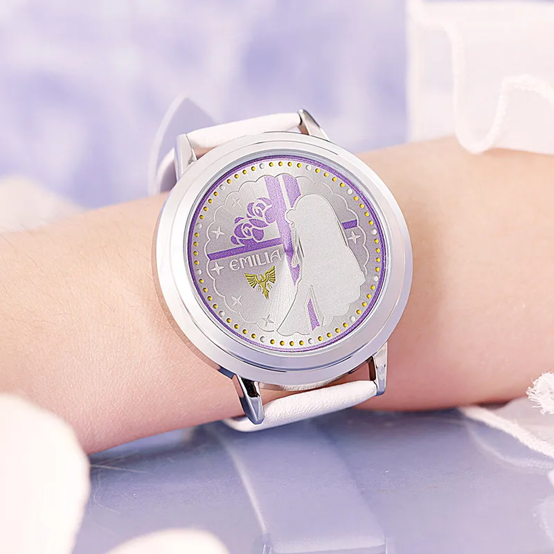 Re:Life In A Different World From Zero Rezero Re0 Аниме Emilia Emiria Светодиодные часы Водонепроницаемая