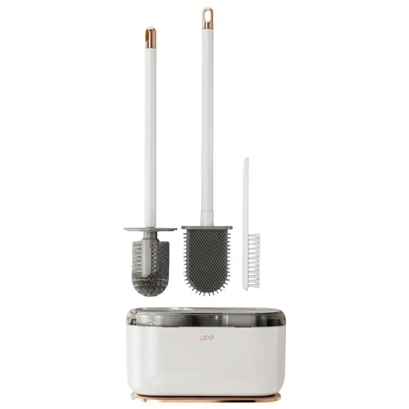 

Toilet Brush And Holder Set Bathroom Toilet Scrubbing Brush Wall Mounted Scrubber Household Supplies For Hygiene For Toilets