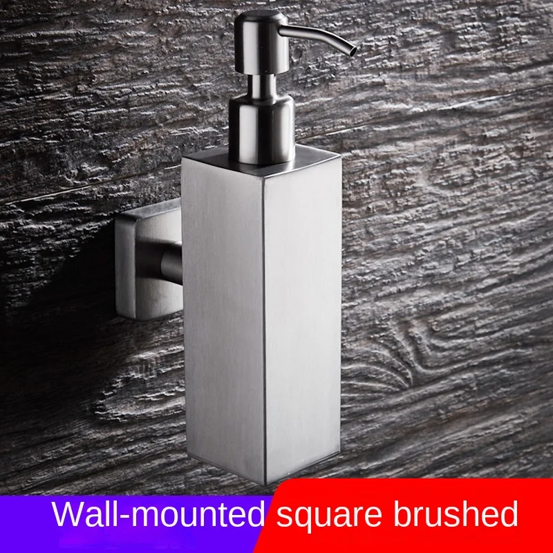 

304 Stainless Steel Wall Mounted Manual Black Soap Dispenser 200ML Shampoo Body Wash Bottle Hand Sanitizer Box