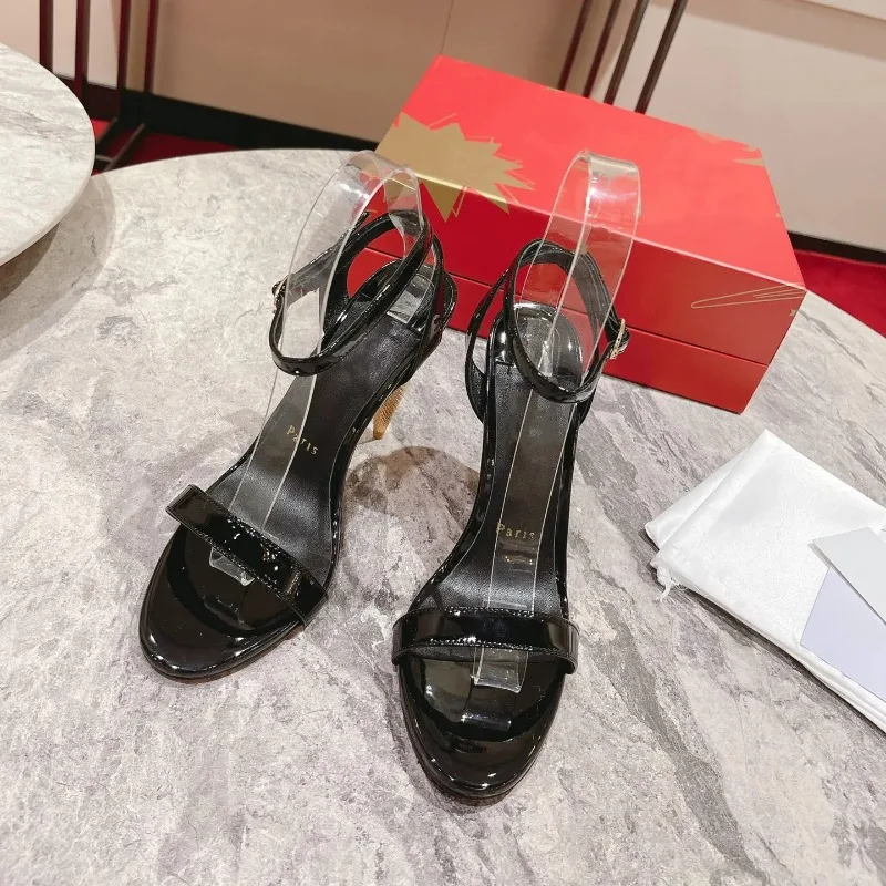 

Top Quality Womens High Heels Luxury Fashion Ladies Crystal Glisten Red Sole Shoes Classic Retro Designer 10cm High hee