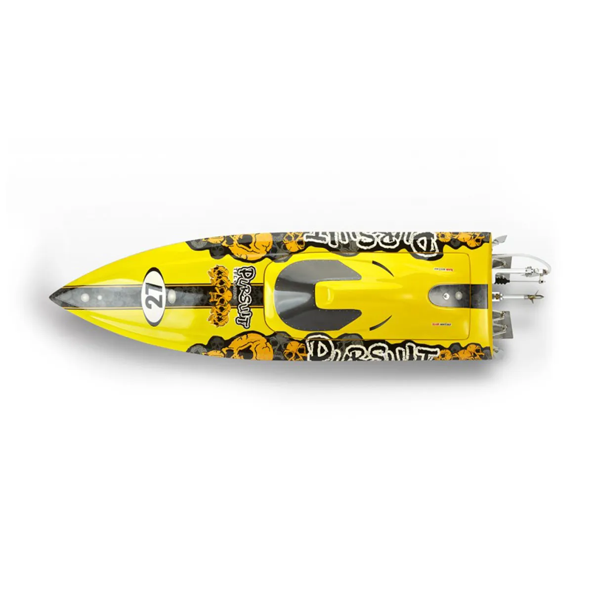 Фото Радиоуправляемая гоночная лодка TFL Pursuit 1106 820 мм из стекловолокна с интегрированным приводом, бесщеточная, ARTR, желтая №1