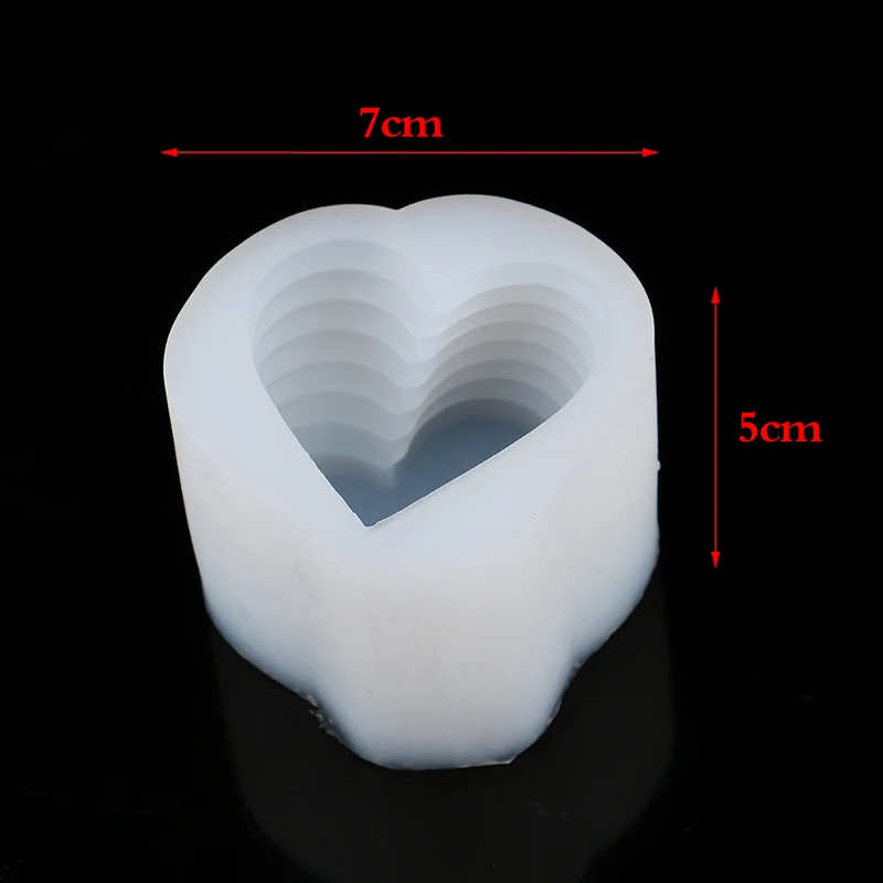 

1pc 3D Heart-shaped Candle Silicone Mold DIY Stacking Love Aromatic Candle Gypsum Process Resin Soap Cake Decoration Mold
