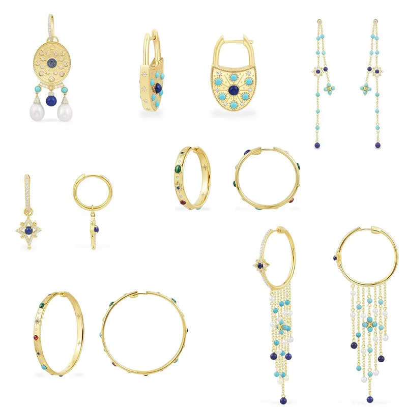 

LIDU высококачественные серьги-кисточки из серебра 925 пробы с бирюзовым покрытием Золотые модные изысканные зеркальные серьги в подарок для ...