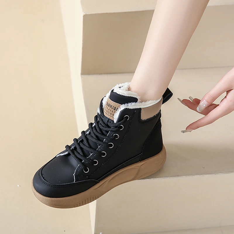 Белые ботинки до середины икры зимняя обувь женские Australia Low 2024 зимние в стиле рок