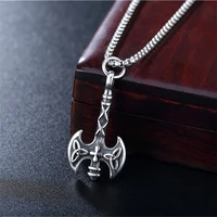viking axe pendant necklace fashion accessories stainless steel double tomahawk necklace for men and women viking jewelry