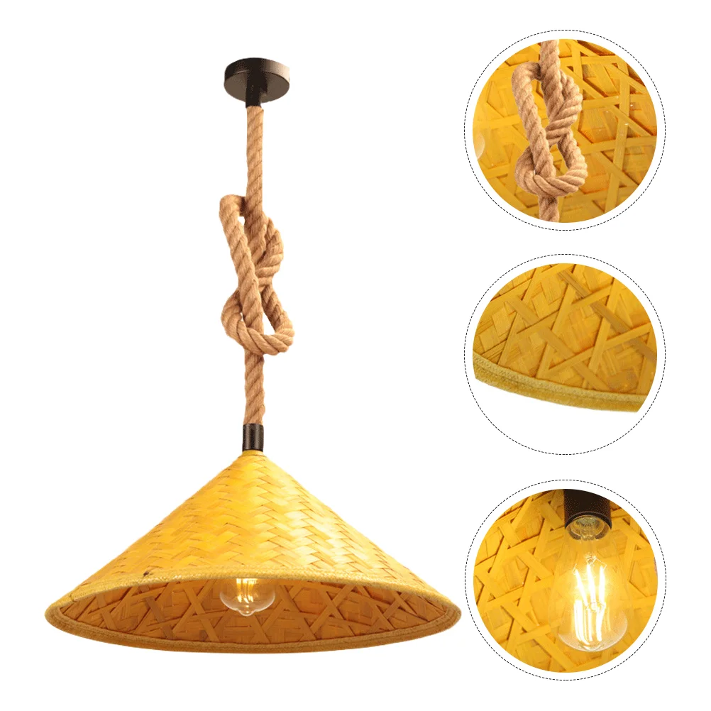 

1pc Hemp Rope Lamp Indoor Hanging Lamp Creative Scene Ceiling Lamp Decor