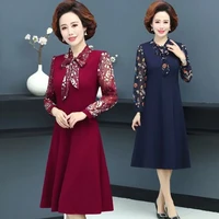 mothers spring summer clothes dress womens 2022 new high end fashion loose dress splicing printing dress elegant mujer