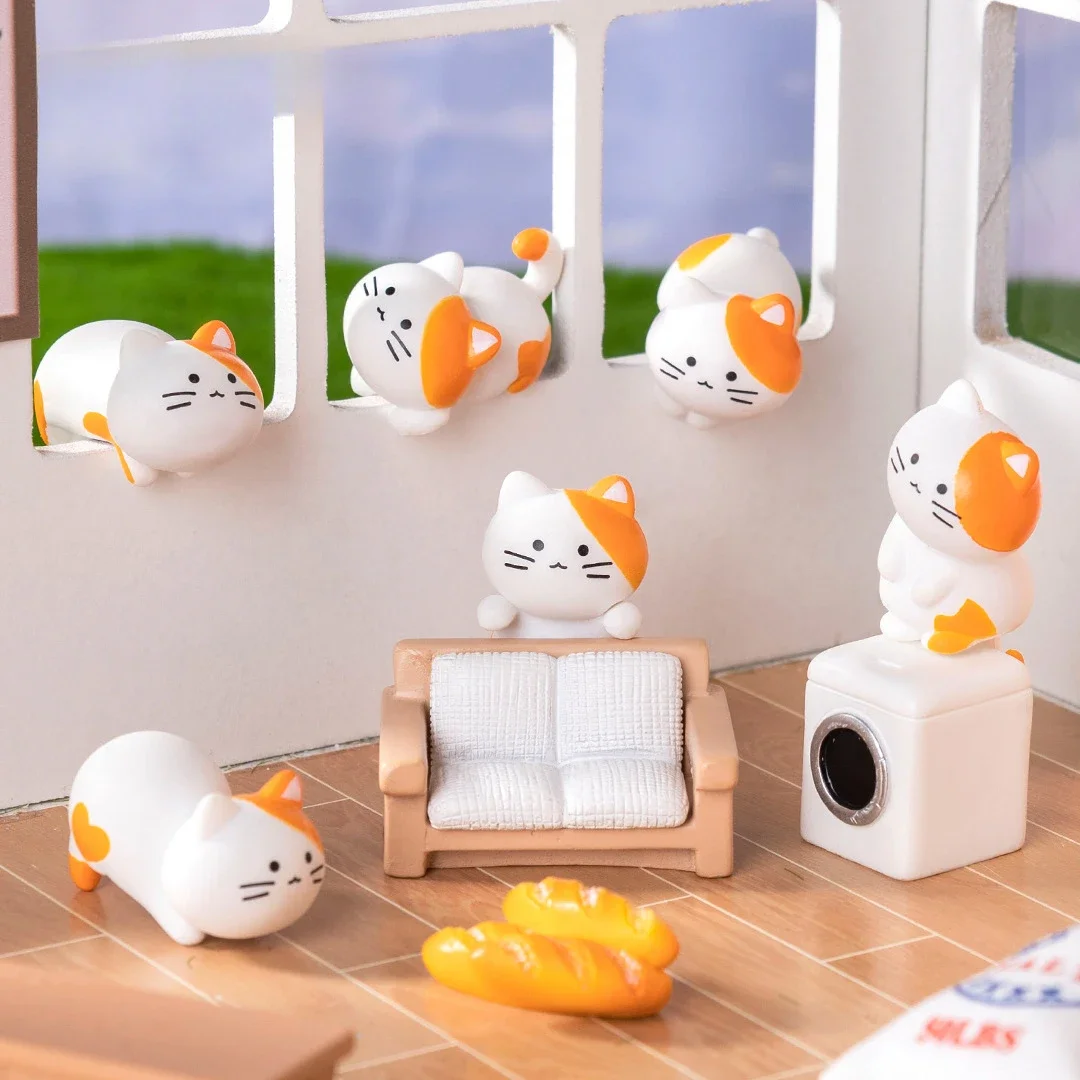 8 шт. смешанные мини-смола милый кот котенок автомобильные миниатюры украшения