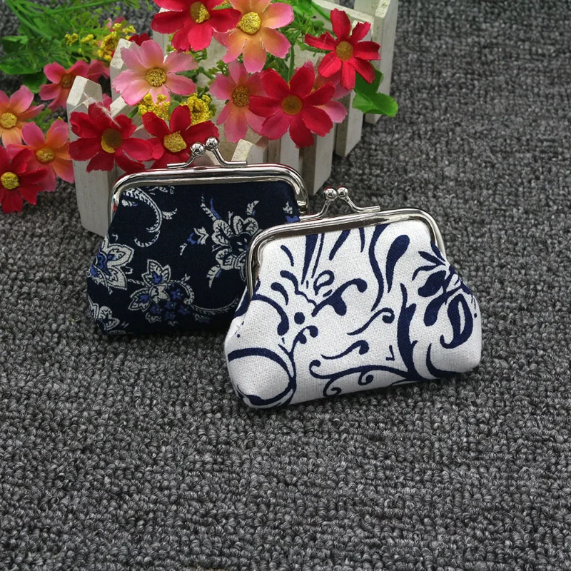 

Mini Coin Purse Wallet Women Vintage National Pattern Small Wallet Hasp Printing Creative Clutch Bag Good Gift Women's Purses