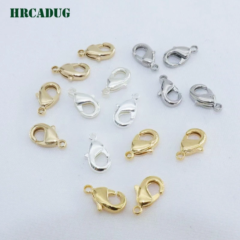 10mm*5mm 18K Gold Plated Lobster Clasps For Necklace Bracelet Close End Buckle DIY Jewelry Making Accessories Findings Wholesale